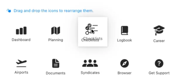 menu icon drag and drop