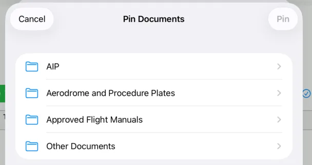 pin documents to flight binder