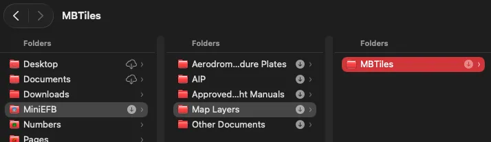 map tiles folder location