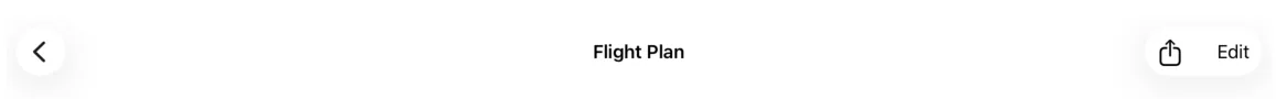 share and edit buttons on flight plan