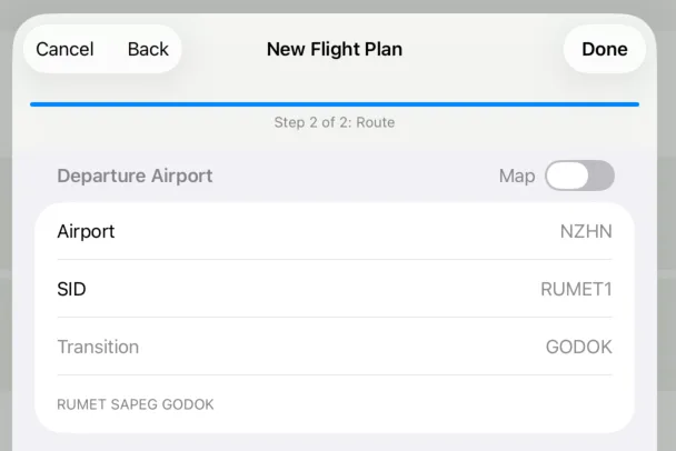 departure airport and procedures