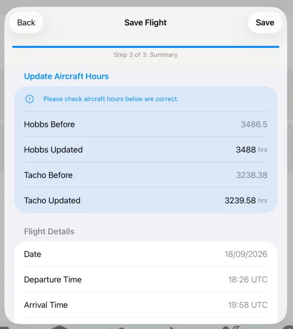 confirm flight details