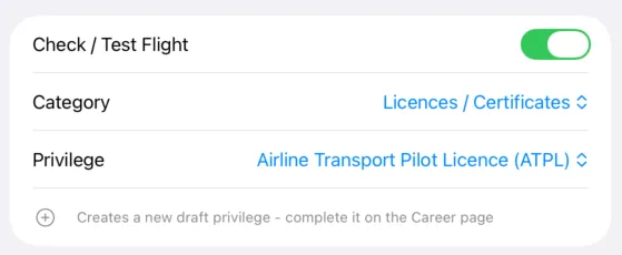 check or test flight