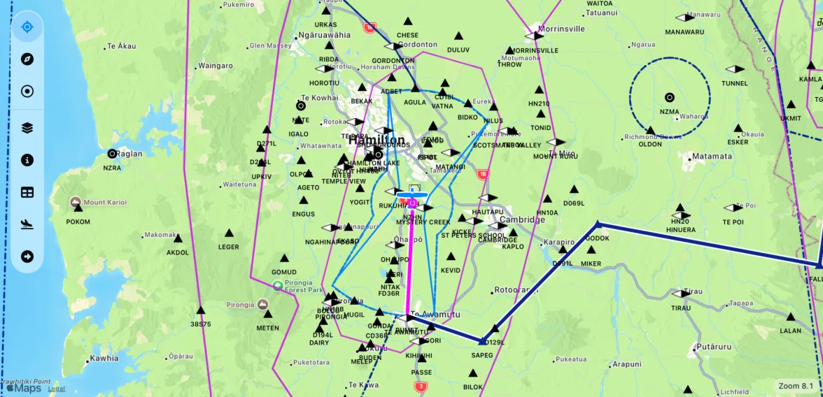 moving map during active flight