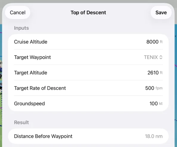 top of descent calculator