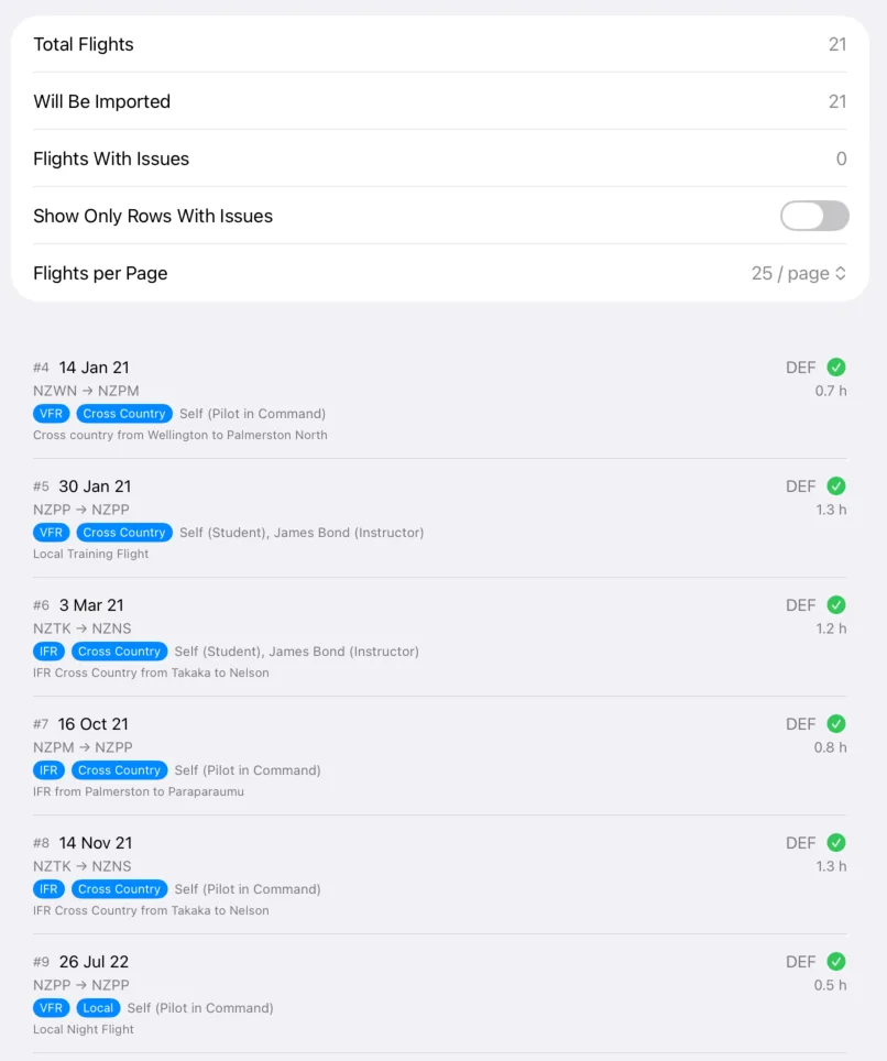 verify flights